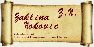Žaklina Noković vizit kartica